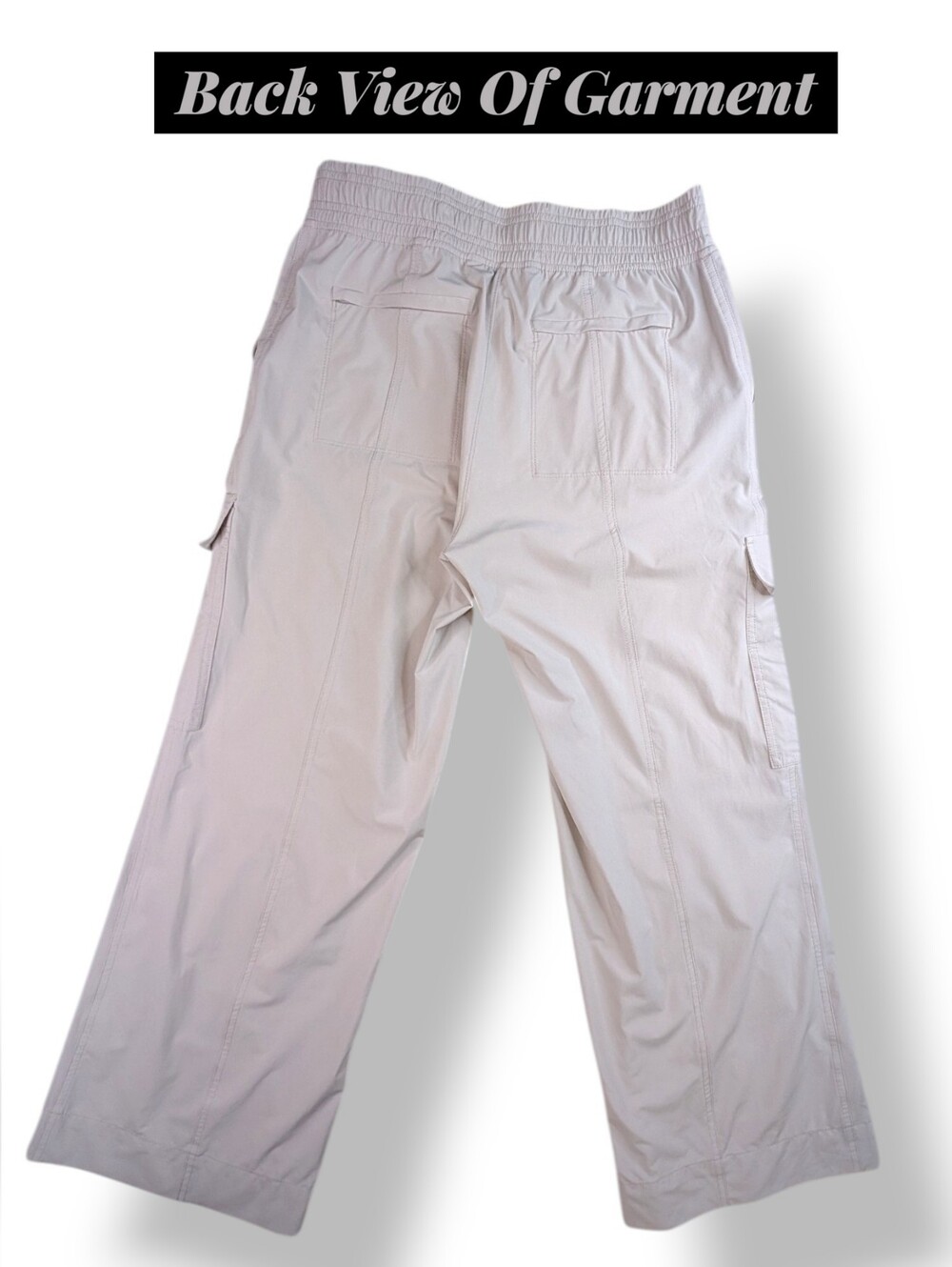 Athleta "Chelsea" Sz 8 Taupe/Stone Super Soft Fabric Flowy Wide Leg Zip Pockets - Picture 5 of 16